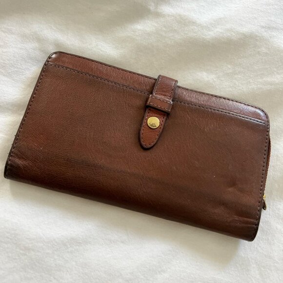 Fossil 100% Cognac Leather Wallet – Classic & Durable - Picture 1 of 5